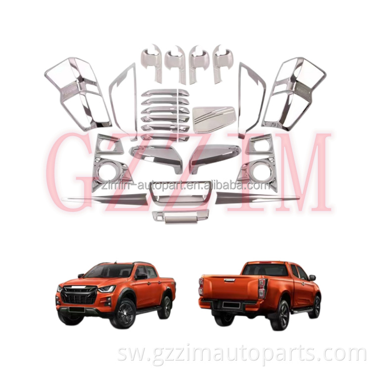 Dmax 2020 chrome kit full kits cover trim for D-max 2020 2021 exterior accessories plastic